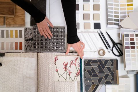 A closeup of wedding stationery and signage